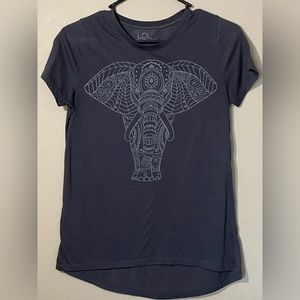 LOL Vintage elephant print high low shirt